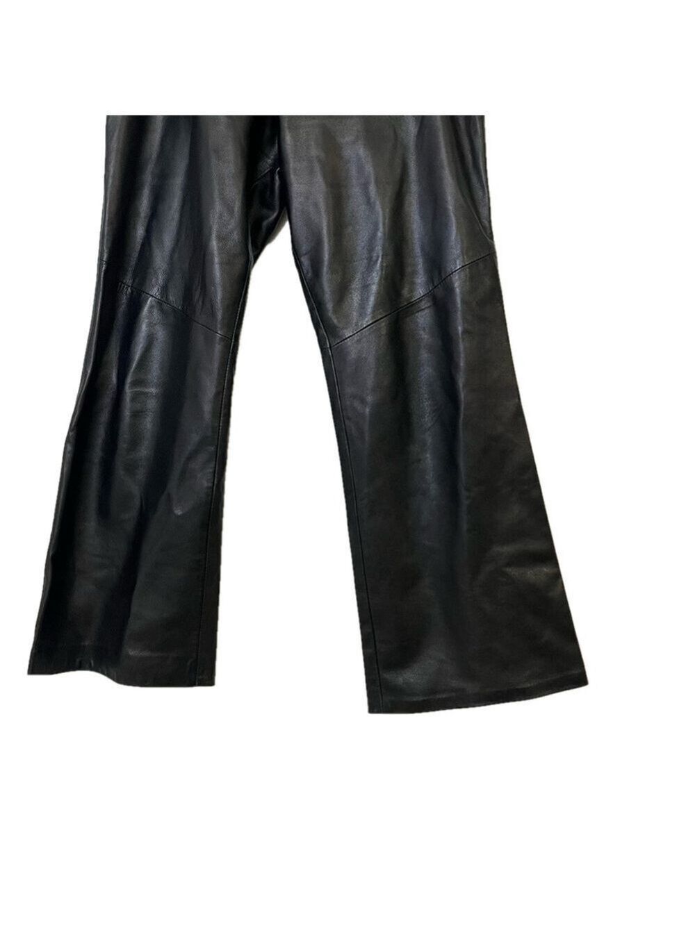 Vintage Danier Leather Pants Minimalist Flat Front High Rise Made in Canada, 10 - Picture 5 of 10